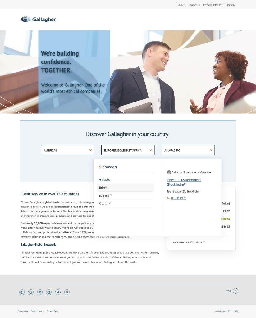 AJG landing page design detail