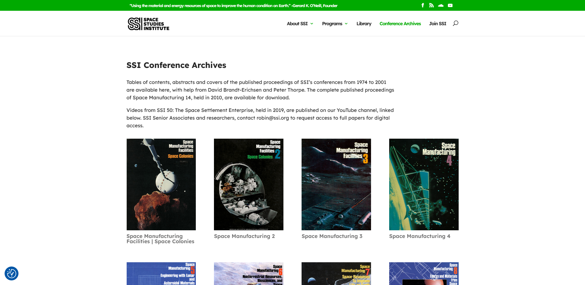 SSI Conference Archives page